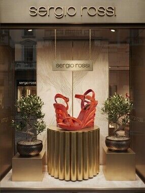 Sergio Rossi Unique Haute Couture Sunset Wedge Sandals 🧡